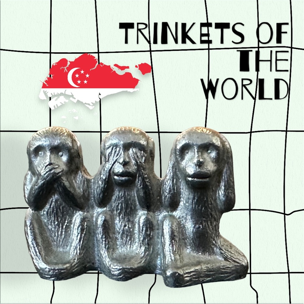 Hear, See, & Speak No Evil Pewter Monkeys